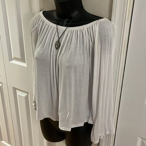EUC Cotton On White Boatneck Peasant Top
